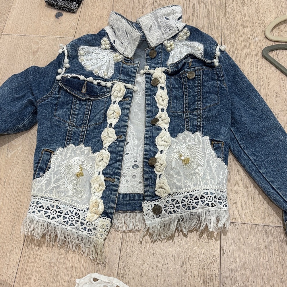 Embellished Blue Kids Jean Jacket